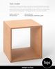 Tojo Cube | Nachttisch | 35 x 35 x 35 cm | Beistelltisch aus Buche multiplex | Geölte Oberfläche | Eckige Nachtkommode | Nachtkonsole aus Holz in würfelform | Bild 5