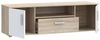 Forte IKOLI TV Schrank 140 150, modernes Lowboard mit 2 Türen und 1 Schublade, offenes Fach, Wohnzimmer, Holzwerkstoff, Weiß mit Sonoma Eiche Holzdekor, 144,6 cm breit x 43,3 cm hoch x 41,3 cm tief Bild 5