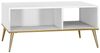 Couchtisch Goldin Wohnzimmertisch 90x60x42cm weiß goldfarben / Front Hochglanz Bild 1