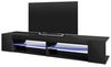 Selsey Mitchell – TV-Lowboard Schwarz Matt/Schwarz Hochglanz 180 cm breit mit LED Bild 2