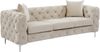 Vente-unique - EDWINA Sofa and armchair set SamtStoff Beige - B 91 cm x H 76 cm x L 162 cm106 cm220 cm Bild 3