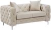 Vente-unique - EDWINA Sofa and armchair set SamtStoff Beige - B 91 cm x H 76 cm x L 162 cm106 cm220 cm Bild 4