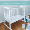 Kids Collective Beistellbett 90x40 cm mit Matratze, umbaubar zu 90x55 cm, 9 mal verstellbar, auch als Babywippe nutzbar, Kiefer-Vollholz in weiß Bild 4