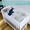 Kids Collective Beistellbett 90x40 cm mit Matratze, umbaubar zu 90x55 cm, 9 mal verstellbar, auch als Babywippe nutzbar, Kiefer-Vollholz in weiß Bild 2