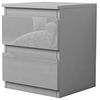 HTI-Living Nachtschrank Nachtschrank Kenji Hochglanz Grau (Stück, 1-St, 1 Nachtschrank) Nachtkommode 2 Schubladen Bild 2