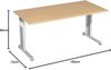 'C Fuß Flex' Schreibtisch, Buche/ Silber, 68-82 x 160 x 80 cm Bild 3
