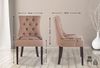 CLP 2er Set Esszimmerstuhl Aberdeen Stoff mit Gestell aus Kautschukholz,taupe antik Bild 4