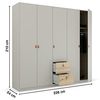 Rauch Möbel Homey by Quadra Spin Schrank Drehtürenschrank, Grau, 5-trg, inkl. 3 Kleiderstangen, 3 Einlegeböden, 2 Schubkästen, BxHxT 226 x 210 x 54 cm Bild 3