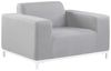 Gartensessel 2er Set ROVIGO Stoff Hellgrau Bild 4