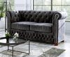 S-Style Möbel Chesterfield-Sofa Leeds 2-Sitzer aus Samt-Stoff mit Holzfüßen, mit Wellenfederung Bild 2