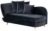 Chaiselongue Samtstoff schwarz mit Bettkasten linksseitig MERI II Bild 4