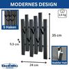 DanDiBo Garderobe Wand Schwarz Metall 96739 Wandgarderobe mit 5 Haken Schmal Garderobenpaneel Flurgarderobe Modern Hakenleiste Garderobenhaken Bild 2