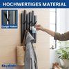 DanDiBo Garderobe Wand Schwarz Metall 96739 Wandgarderobe mit 5 Haken Schmal Garderobenpaneel Flurgarderobe Modern Hakenleiste Garderobenhaken Bild 3