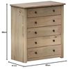 Home Discount Panama Kommode 5 Schubladen Kiefer massiv Holz gewachst Eiche Finish Bild 2