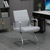 SVITA ELEGANCE COMFORT 2er Set Besucherstuhl Stoff Freischwinger-Stuhl mit Armlehne Konferenzstuhl ohne Rollen Armlehnstuhl Office-Stuhl Hellgrau Bild 4