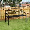 WOLTU Gartenbank Metall wetterfest, Sitzbank Outdoor, Parkbank für 2 bis 3 Personen, Balkonbank mit Rückenlehne Armlehnen, Bank für Garten Balkon Terrasse, 127 x 83 x 59,5 cm, Schwarz Bild 5