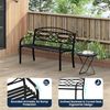 WOLTU Gartenbank Metall wetterfest, Sitzbank Outdoor, Parkbank für 2 bis 3 Personen, Balkonbank mit Rückenlehne Armlehnen, Bank für Garten Balkon Terrasse, 127 x 83 x 59,5 cm, Schwarz Bild 4