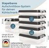 Hausfelder Frischhaltedose Aufschnittdosen Set mit Deckel, 6 x flach, 2 x hoch, Anthrazit, Kunststoff, (Set, 14-tlg, 6x flach, 2x hoch), Kühlschrank Organizer, BPA-frei, stapelbar Bild 3