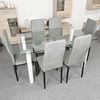 Homey Set mit 6 gepolsterten Stühlen für Wohnzimmer, Esszimmer, Finish in Marengo, Schwarze Beine, Modell Yrsa, Aluminium, 40 cm (B) x 42 cm (T) x 96 cm (H) Bild 2