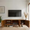 Lowboard Akazie Massiv 160x56x46cm TV-Kommode 3 Türen Metallbeine Modern Bild 5