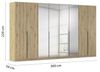 Rauch Möbel Alabama, Kleiderschrank für Schlafzimmer, Kinderzimmer, Wohnzimmer, Garderobe, Flur, 8-türig, Spiegel, mit Premium Zubehör, Farbe Eiche Artisan, Holz, Breite 360 cm Bild 3