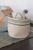 Aufbewahrungskorb „Basket Twin Vintage Blue\", in natural und vintage blau, aus Baumwolle, 30x30 cm, von Lorena Canals Bild 2