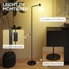 HOMCOM Stehlampe mit 350° drehbar Kopf, 3000K/4000K/6500K Farbtemperaturen, Mit 350° drehbarem Kopf, LED, Warmweiß, naturweiß, kaltweiß, für Wohnzimmer, Schlafzimmer, Schwarz Bild 5