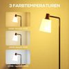 HOMCOM Stehlampe mit 350° drehbar Kopf, 3000K/4000K/6500K Farbtemperaturen, Mit 350° drehbarem Kopf, LED, Warmweiß, naturweiß, kaltweiß, für Wohnzimmer, Schlafzimmer, Schwarz Bild 3