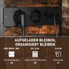 HOMCOM Beistelltisch mit Steckdosenleiste, 2 Ebenen, USB-Anschlüssen, Stauraum (Couchtisch, 1-St, Nachttisch), für Wohnzimmer Schlafzimmer 60 x 29,8 x 58,5 cm Rustikal Braun Bild 4