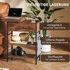 HOMCOM Beistelltisch mit Steckdosenleiste, 2 Ebenen, USB-Anschlüssen, Stauraum (Couchtisch, 1-St, Nachttisch), für Wohnzimmer Schlafzimmer 60 x 29,8 x 58,5 cm Rustikal Braun Bild 5
