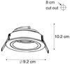 Qazqa LED Einbaustrahler Chuck, ohne Leuchtmittel, GU10, Gold/Messing, Modern, Stahl, 1-flammig Bild 3