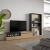 Skraut Home | TV-Bank | Möbel Wohnzimmer komplett | 310 x 186 x 35 cm | für Fernseher bis 80 Zoll | elektrischer Kamin | moderner Stil | Eiche und Schwarz Bild 2