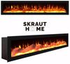 Skraut Home | TV-Bank | Möbel Wohnzimmer komplett | 310 x 186 x 35 cm | für Fernseher bis 80 Zoll | elektrischer Kamin | moderner Stil | Eiche und Schwarz Bild 5