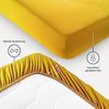 Blumtal® Mikrofaser Spannbettlaken 200x220 cm - Oekotex zertifiziertes Bettlaken 200x220 cm - Spannbetttuch 200x220 cm - Leintuch 200x220 - Bettlaken 200x220 cm - Bettbezug Gelb - Spicy Mustard Bild 3