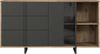Forte JOKKAZ Sideboard mit 3 Schubladen und 1 Tür, Holzwerkstoff, Flagstaff Eiche/Schwarz, B x H x T: 159,6 x 85,7 x 42 cm Bild 3
