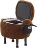 BELIANI Hocker für Kinder Holz Polyester Braun Schaf-Form Felloptik mit Stauraum Bild 5