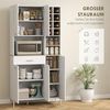 HOMCOM Küchenbuffet Küchenschrank mit Arbeitsplatte, 5 Türen, Weinregal, Schublade (Buffetschrank, 1-St, Hochschrank) Moderner Vorratsschrank, Weiß, 90 x 35 x 183 cm Bild 4