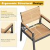 JUMMICO klappbarer Gartenstuhl mit breiter Rückenlehne, Voll-Aluminium, Holzoptik Bild 3