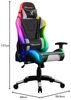 X Rocker Agility eSports Gaming-Bürodrehstuhl mit LED-Beleuchtung & App-Steuerung - schwarz/weiß Bild 3