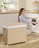SONGMICS HOME Wäschekorb 3 Fächer, Wäschesammler 140 L, Wäschesortierer auf Rollen, mit Deckel, Wäschesack mit Griffen, Rattan-Optik, für Waschküche Badezimmer, naturbeige-mattweiß LCBDE602N01 Bild 2
