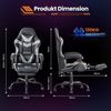 Sweetcrispy Gaming Stuhl, Gaming Chair mit Fußstütze Kopfstütze Lendenwirbelstütze, Ergonomischer PC Stuhl, Höhenverstellbarer Bürostuhl Computerstuhl, Gamer Stuhl, Drehbarer Schreibtischstuhl, Weiß Bild 3