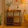 Versa Weinregal, Industrie-Stil, 120 x 65 x 30 cm, MDF-Holz und Metall, Schwarz und Braun Bild 4