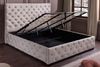 riess-ambiente Boxbett PARIS 180x200cm champagner beige - Samt, inkl. Lattenrost & Bettkasten (Einzelartikel, 1-St), Chesterfield Queensize-Bett mit Stauraum - ideal für Schlafzimmer Bild 2