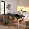 Skraut Home | Ausziehbarertisch | Multifunktionaler ausziehbarer | 220 | Für 10 Gäste | Hölzerne Beine | Moderner Stil | Schwarz Bild 2