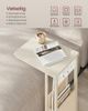VASAGLE Beistelltisch, Sofatisch mit Ladestation, C Form, Couchtisch klein, Stofftasche, verstellbare Füße, Schlafzimmer, Wohnzimmer, 2 USB-Anschlüsse, 2 AC-Steckdosen, cremeweiß LET356W02 Bild 5