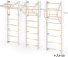MAMOI® Sprossenwand für Kinder | Indoor Klettergerüst | Sprossenwand Kinderzimmer | Turnwand aus Yarnwood (210 cm) mit Klimmzugstange, Strickleiter und Rutschbrett | CE | 100% ECO | Made in EU Bild 4