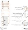 MAMOI® Sprossenwand für Kinder | Indoor Klettergerüst | Sprossenwand Kinderzimmer | Turnwand aus Yarnwood (210 cm) mit Klimmzugstange, Strickleiter und Rutschbrett | CE | 100% ECO | Made in EU Bild 3