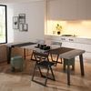 Skraut Home | Ausziehbarertisch | Multifunktionaler ausziehbarer | 260 | Für 12 Gäste | Hölzerne Beine | Moderner Stil | Zement Bild 2