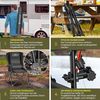 KESSER® Campingstuhl faltbar bis 160 kg | Angelstuhl Faltstuhl Klappstuhl Gepolstert mit Armlehnen | Campinglicht und Getränkehalter + Tasche mit hoher Rückenlehne | Strandstuhl mit Angelhalterung Anthrazit / Schwarz Bild 4