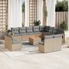 vidaXL 13-tlg. Garten-Sofagarnitur mit Kissen Beige Poly Rattan 3257144 Bild 2